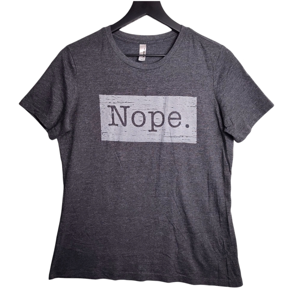 Thread Tank NOPE Womens Fashion Relaxed T-Shirt Charcoal Grey Size Medium